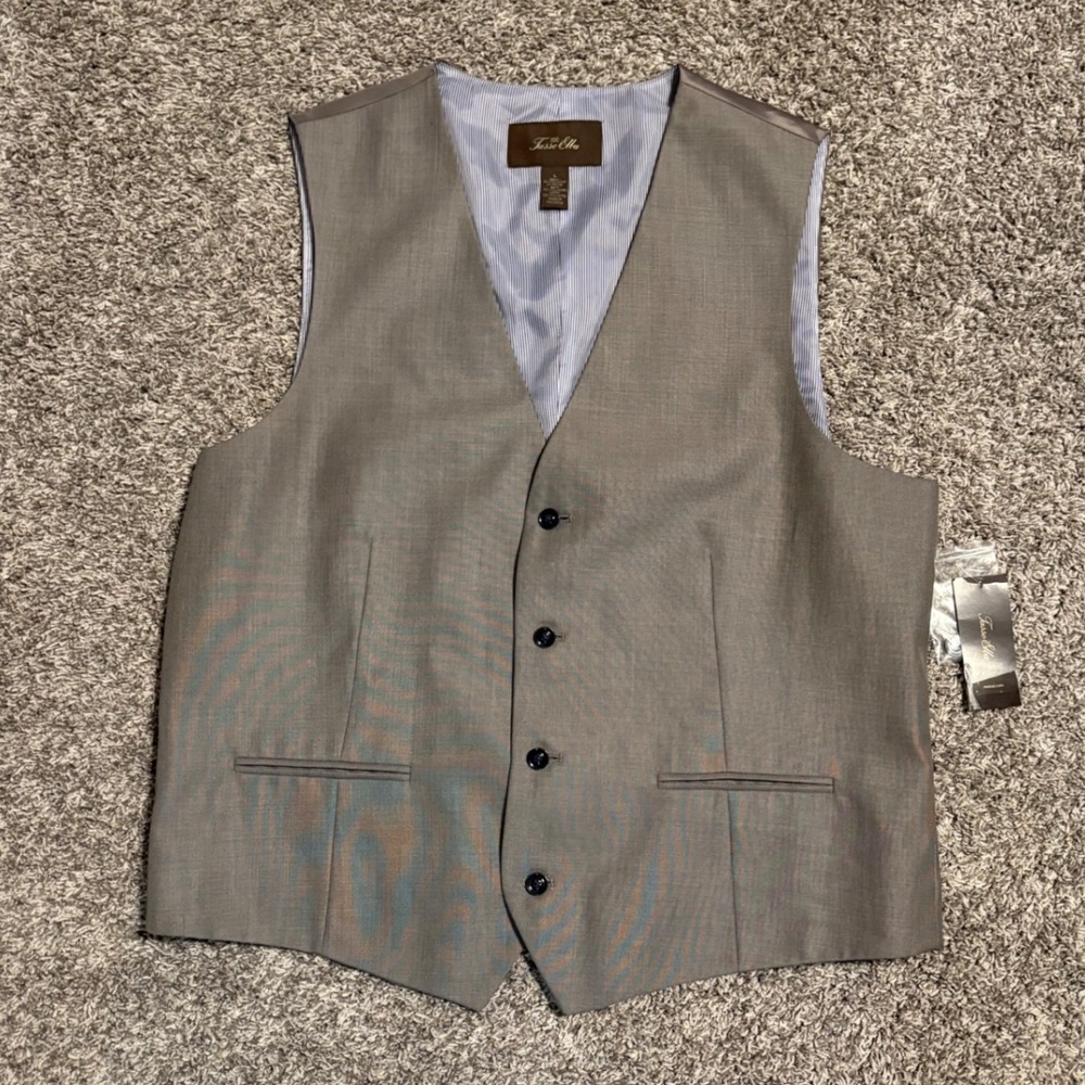 Tasso Elba Mens Gray Suit Vest Size Large NWT Formal